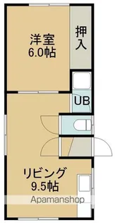 ハイツアップルKK【2階】の間取り